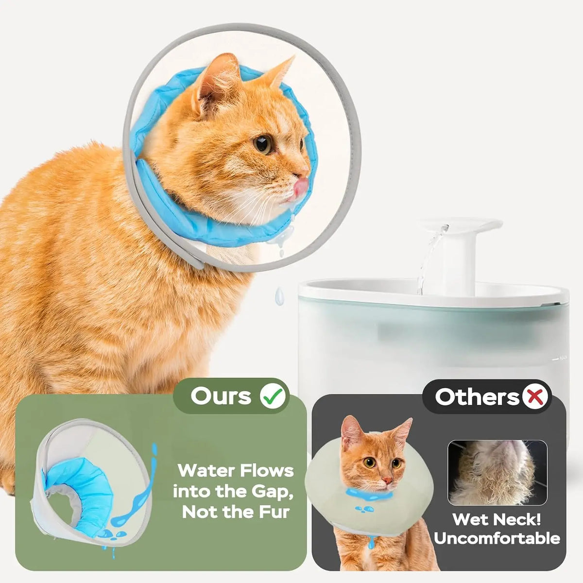 Cat Cone Collar Soft: Comfortable Waterproof Mesh Recovery Cone After Surgery to Stop Licking and Scratching