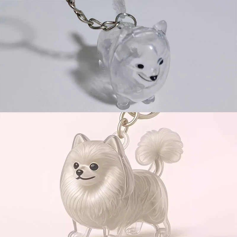 Clear Hair Memorial Keepsake Capsule Pet's Dog Fur Container Pendant Keychain