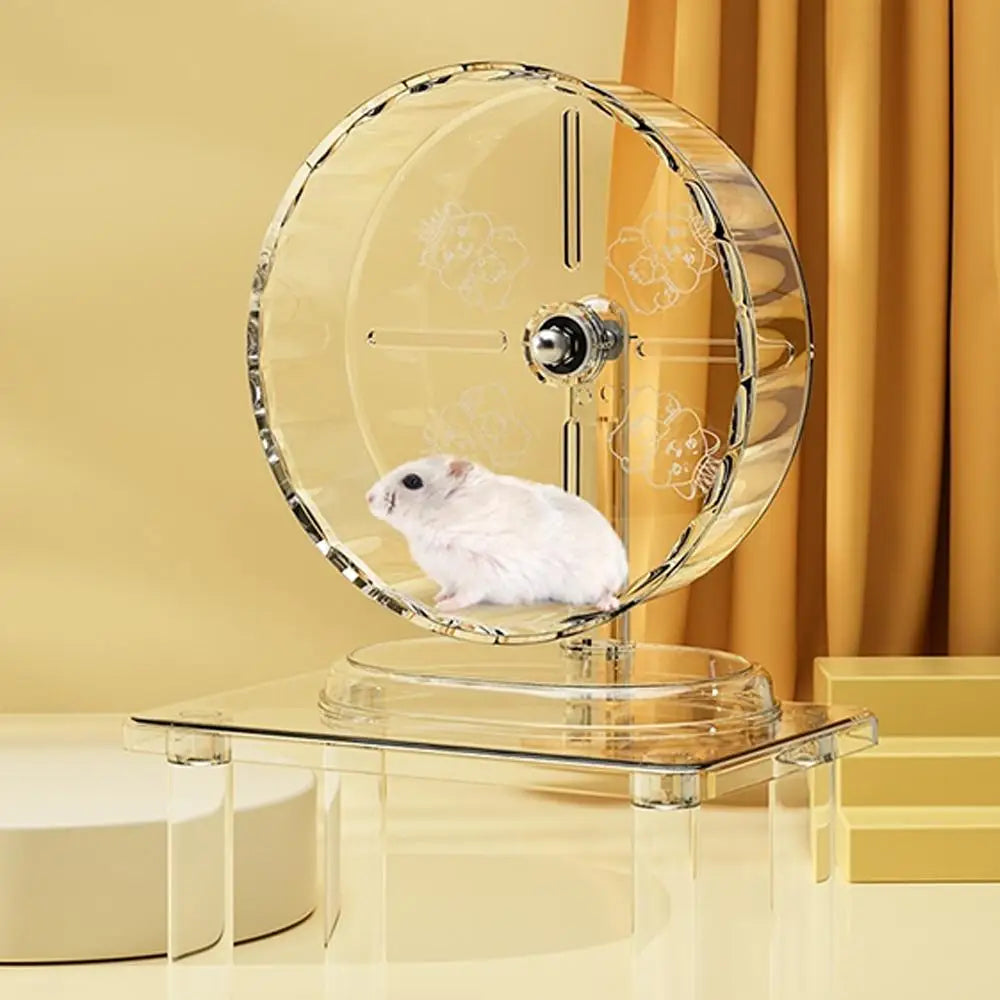 Hamster Transparent Running Wheel Toy, Quiet Running Exercise Toy Easy To Disassemble And Clean