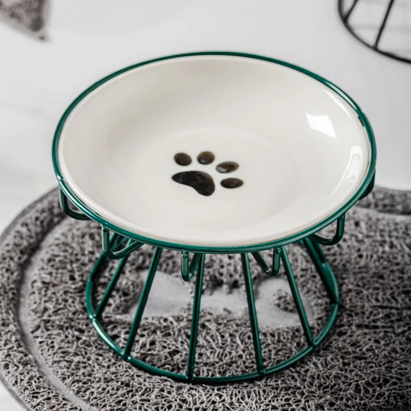 Ceramic cat bowl, pet cat bowl, cat dish, water bowl, kitten dish; supports neck health
