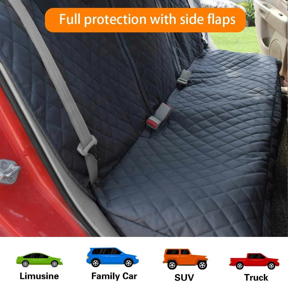 Back Seat Car Seat Cover Protector Waterproof Bench Car Seat Cover, Non-Slip Reat Seat Cover