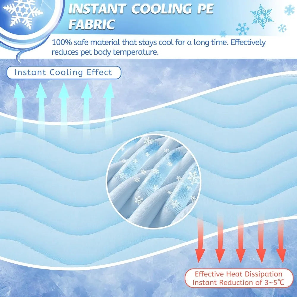 Dog Cooling Mat 36x22in - Self-Cooling, Washable, Non-Slip for Indoor/Outdoor Use