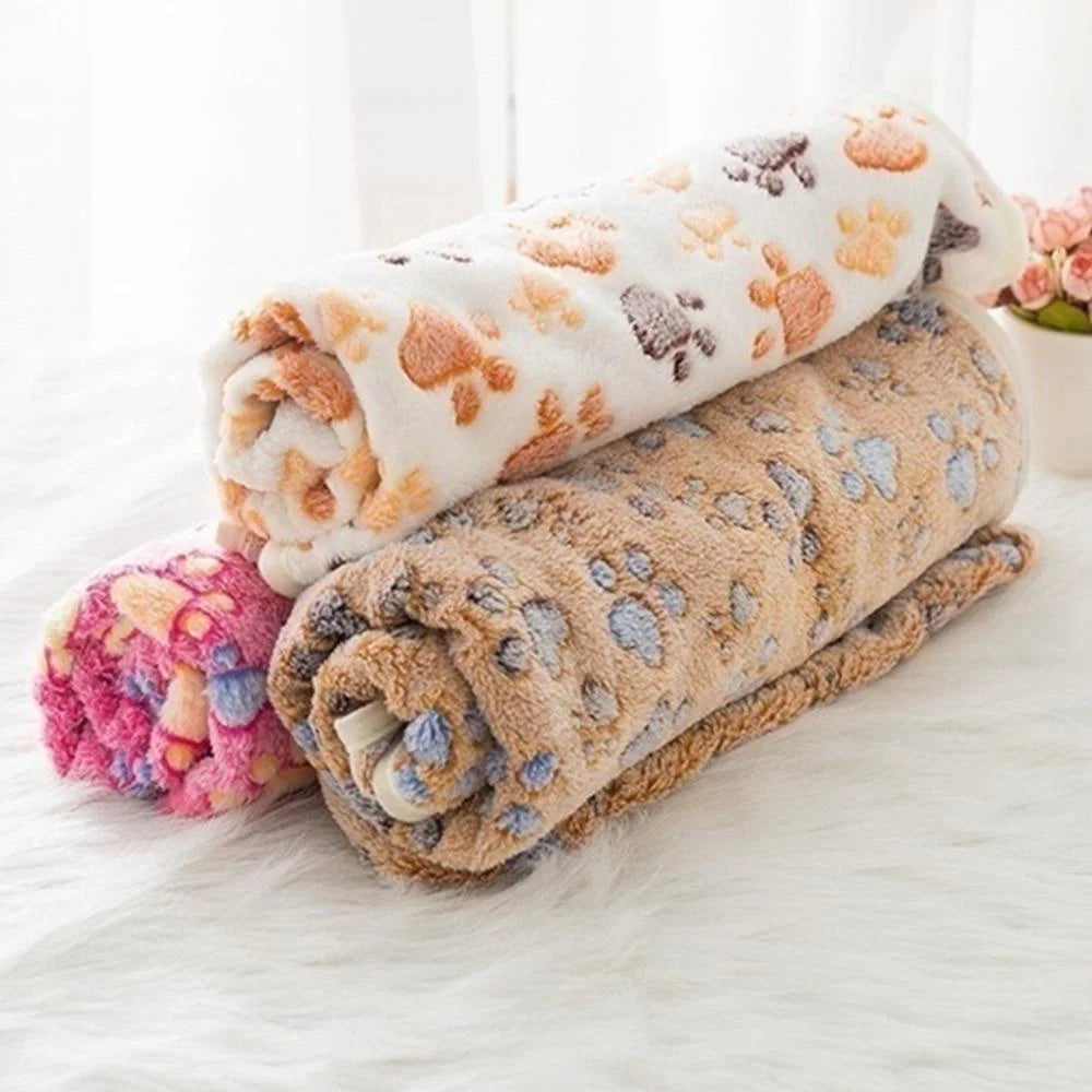 Soft Fluffy Warm High Quality Pet Blanket Cute Cartoon Pattern for Cat Dogs
