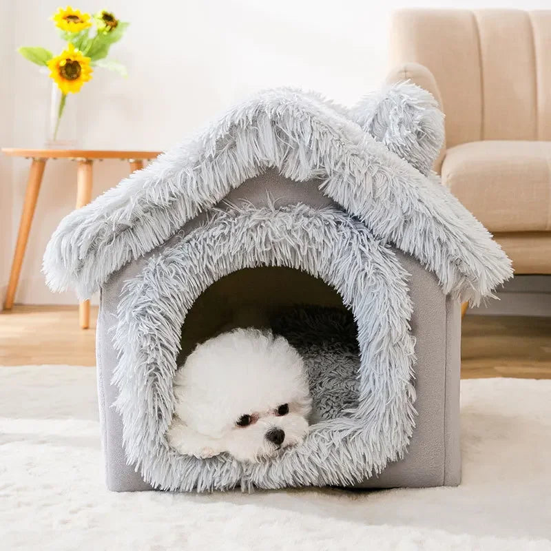 Indoor Warm Soft Comfortable Bed Cave for Small Dog and Cat