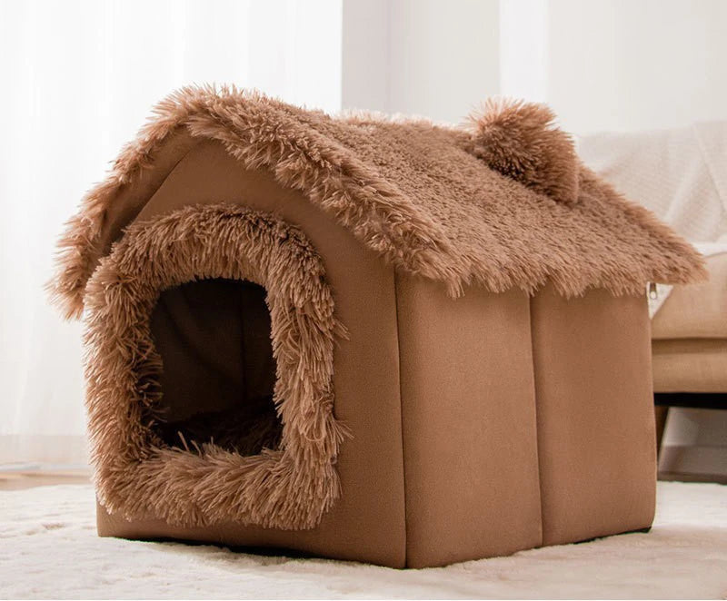 Indoor Warm Soft Comfortable Bed Cave for Small Dog and Cat