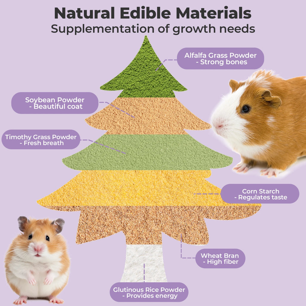 Natural Edible Guinea Pig/Rabbit Treats, Small Pet Dental Health Toys