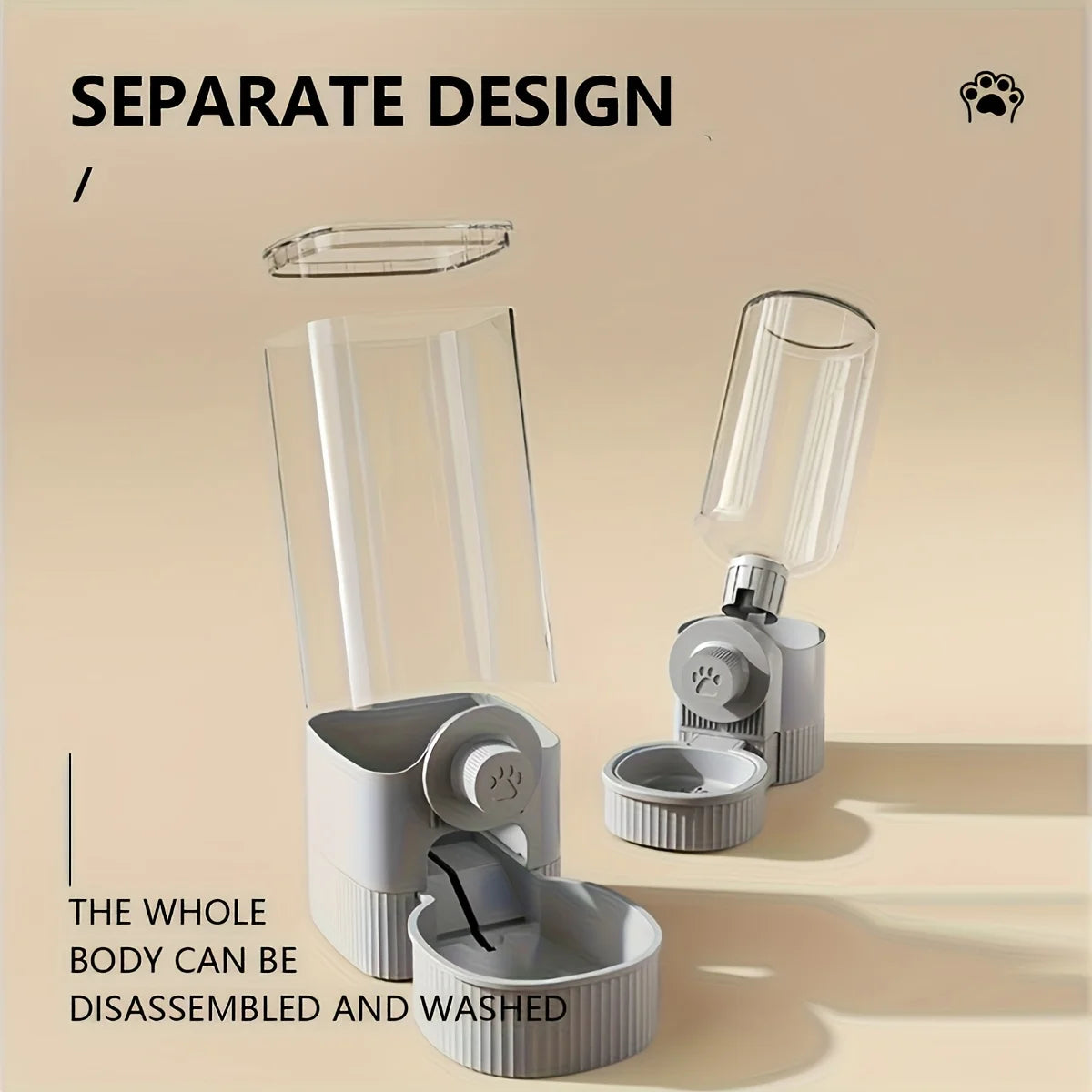 Automatic hanging pet water dispenser, gravity flow design, multi bowl cat, dog, and rabbit feeder