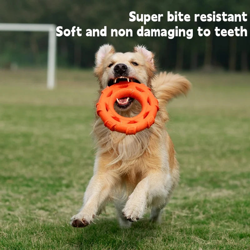 3 in 1 Floating Dog Frisbee Tug Chew Toy Soft Bite Resistant TPR Interactive Outdoor Toy for Pool Beach Summer Fetch Training
