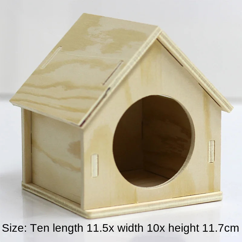 Hamster Toys Small Houses Wooden Furniture Running Wheels Villas Swings Wooden Nests Bite Resistant