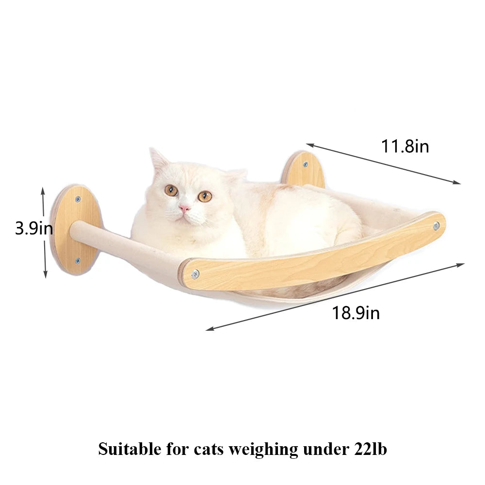Cat Climbing Shelf Wall Mounted Four Step Stairway With Sisal Scratching Post For Cats