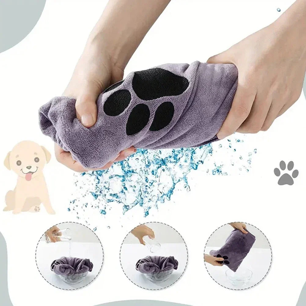 Pet Towel Soft, Thickened and Quick-drying Small Large Dog Cat Bath Towel Absorbs Water