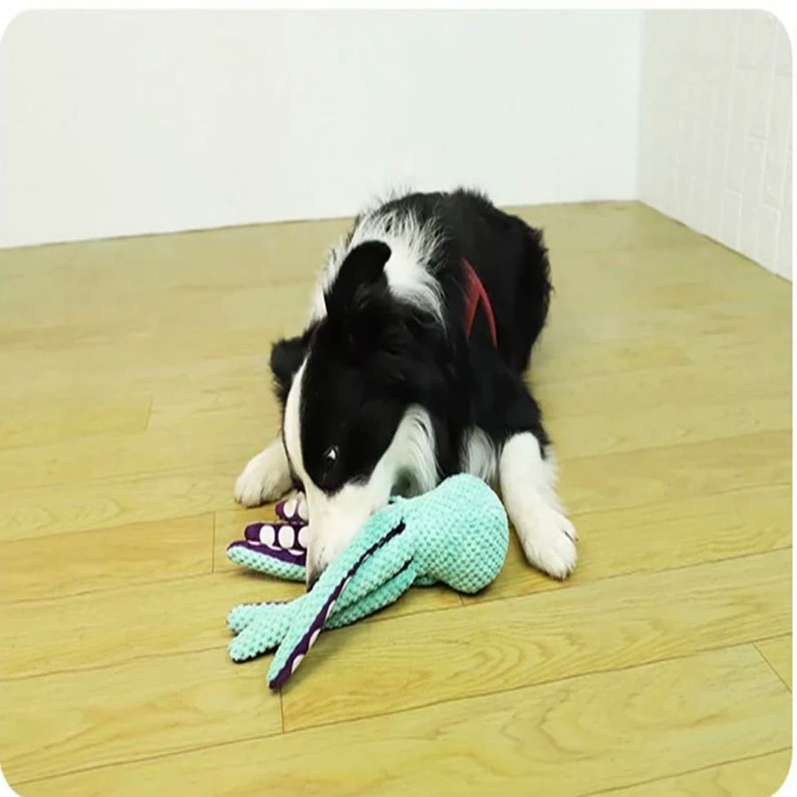 Dog pet plush octopus toy interactive sound large and small dog boredom companion toy