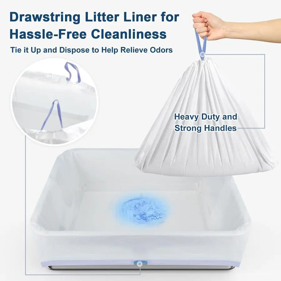 Enclosed Stainless Steel Litter Box with Lid, XL Sifting Litter Box for Pine Pellets, High Sides