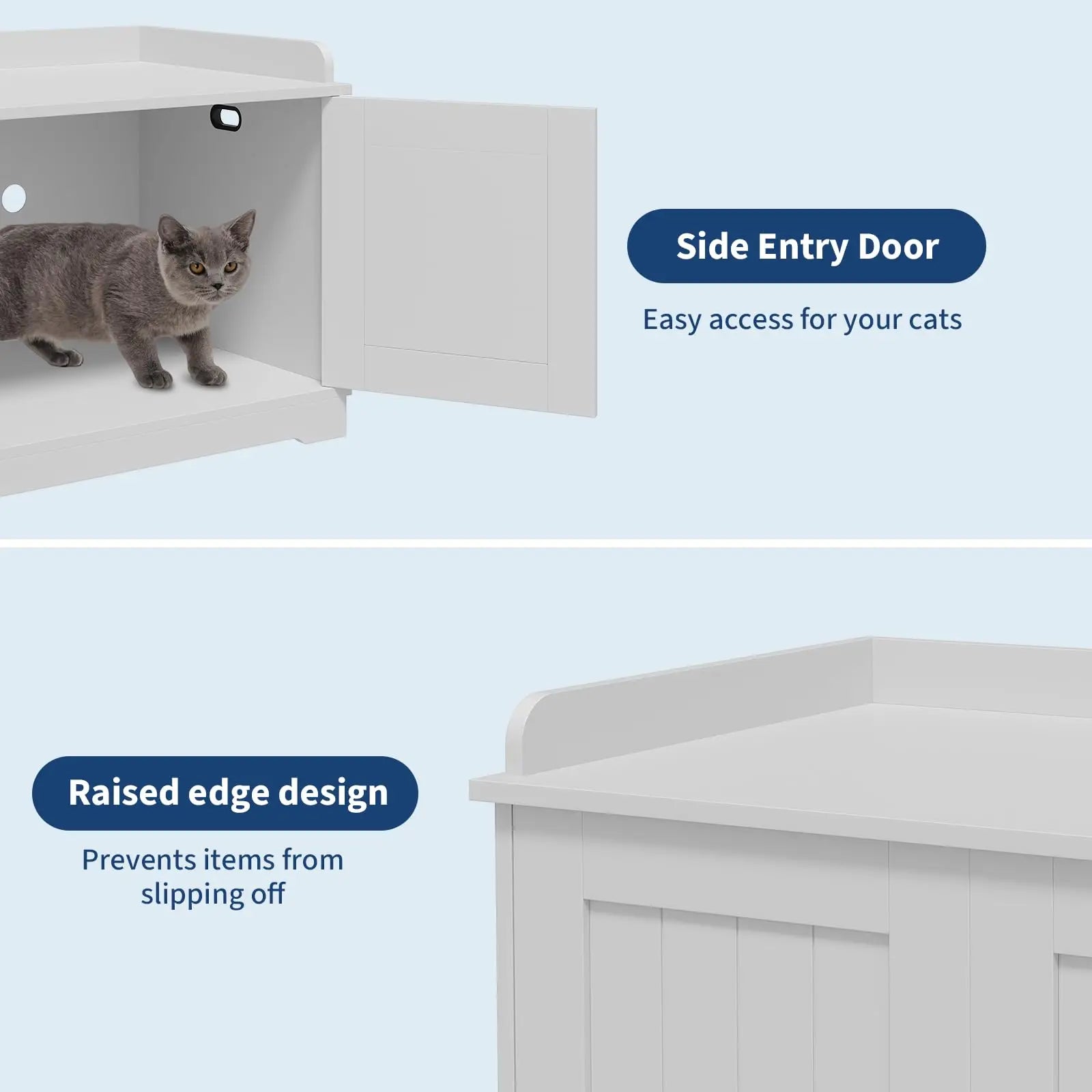 31.5 Inch Wooden Cat Litter Box Enclosure With Barn Door Ventilated Large Pet House Furniture