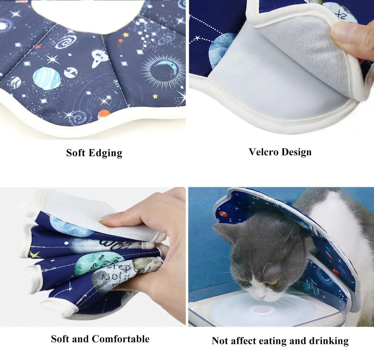 Soft Cat Cone, Adjustable Recovery Collar After Surgery to Prevent Licking Wound, Protective Cat Neck Cone, Comfortable