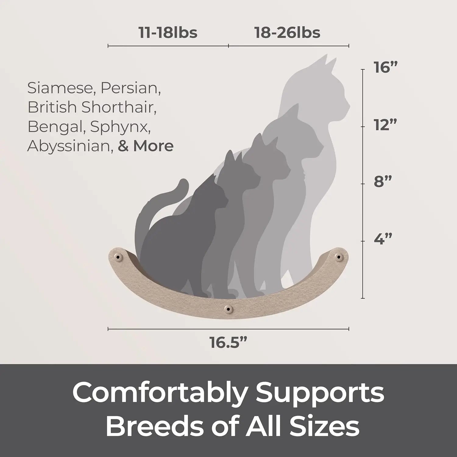 Set of 4 Wall-Mounted Charcoal Cat Shelves: Sustainable PET Felt Climbing Furniture for Indoor Cats