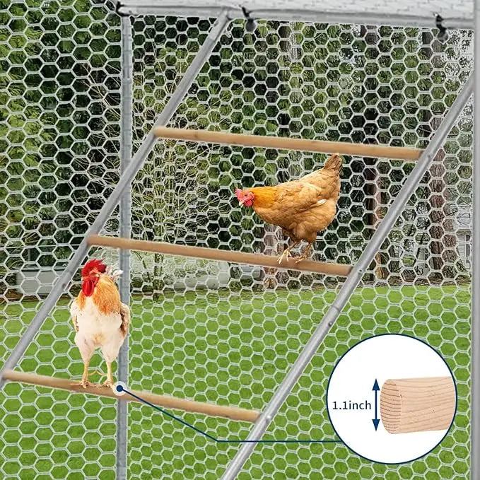 Chicken Perch with Ladder Design, Weatherproof Roosting Bars Swing Durable