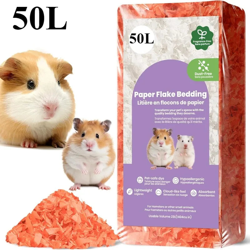 Paper Small Pet Bedding Hamster Rabbits Guinea Pigs Odor Control Dust-Free Moisture Absorbent Natural Shavings Bedding