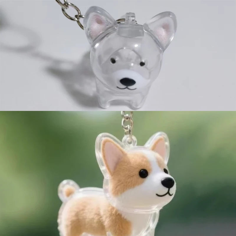 Clear Hair Memorial Keepsake Capsule Pet's Dog Fur Container Pendant Keychain