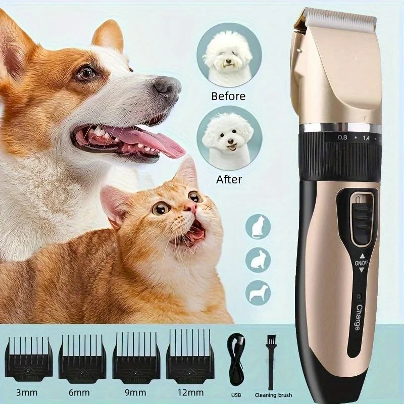Wireless Grooming Device Rechargeable Low Noise Pet Electric Hair Clipper Suitable for Cats, Dogs and Other Pets