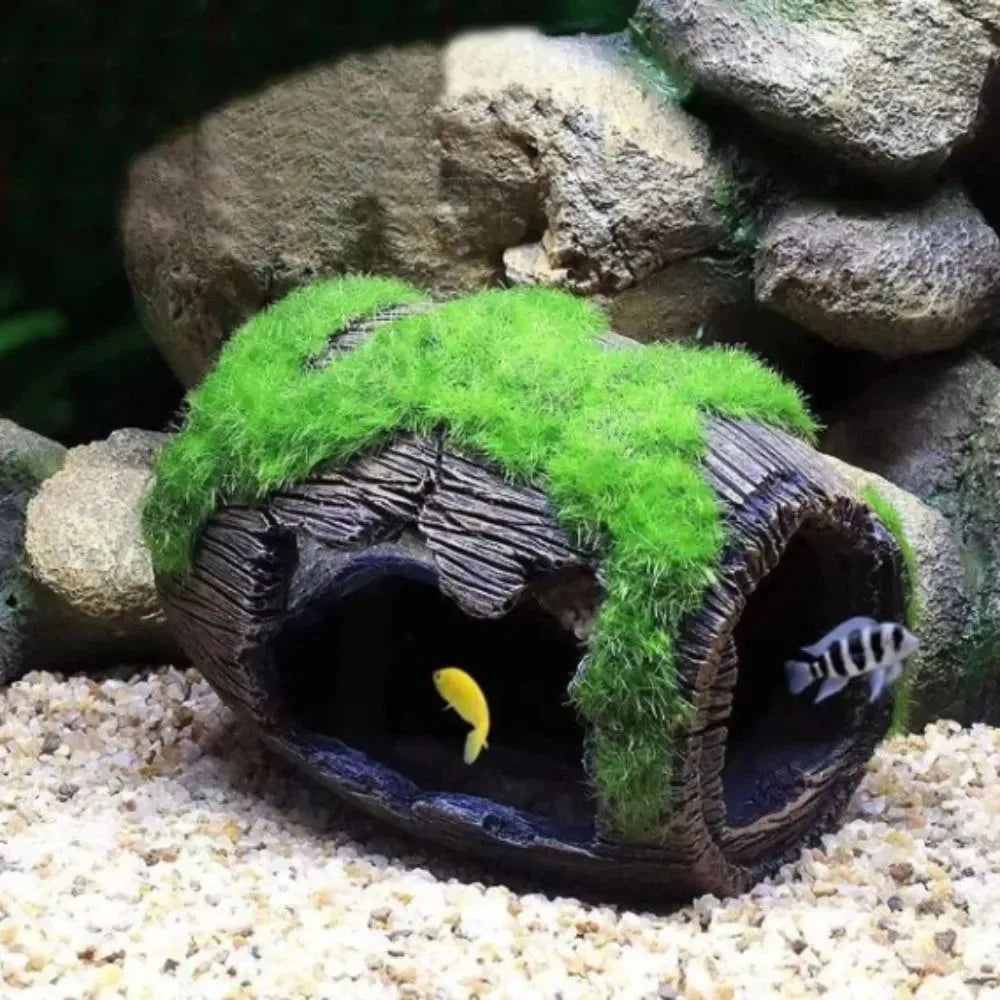 Aquarium Barrel Decoration Fish Shrimp Shelter Fish Tank Resin Barrel Ornament