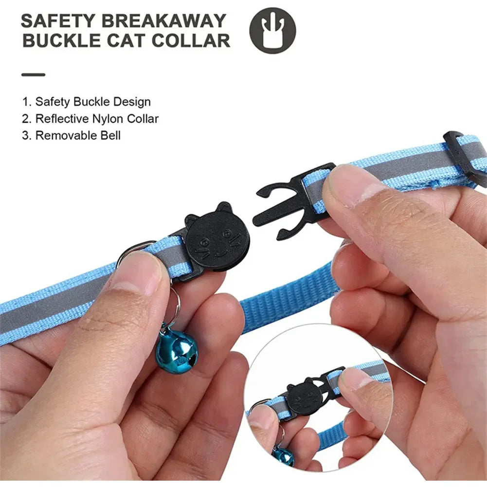 Reflective Cat Collar with Apple AirTag Holder Adjustable and Stylish