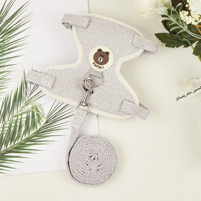Cute Rabbit Harness and Leash Set for Outdoor Walking