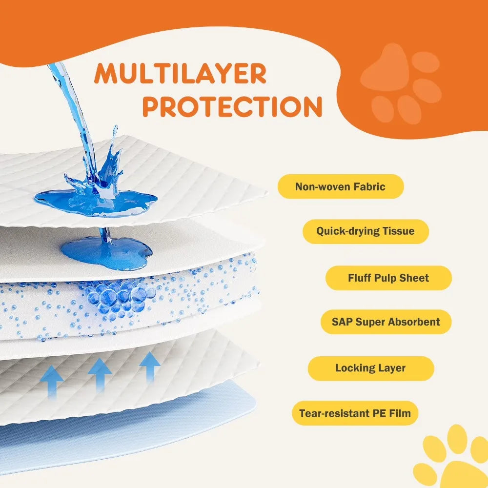 Disposable Pee Pads Super Absorbent and Leak-Proof Training Pads Pet Housebreaking Pads Washable Piddle Pads 100 Count 22x22 Inches