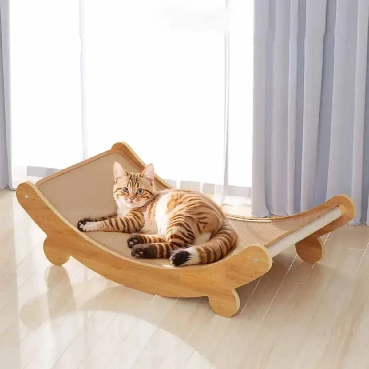 Wooden Cat Scratching Pads Multifunction Cats Sleeping Bed Detachable Wear-resistant