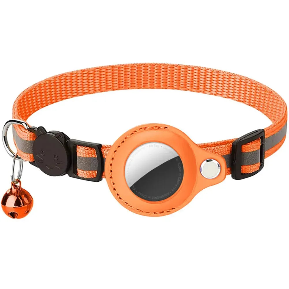 Reflective Cat Collar with Apple AirTag Holder Adjustable and Stylish
