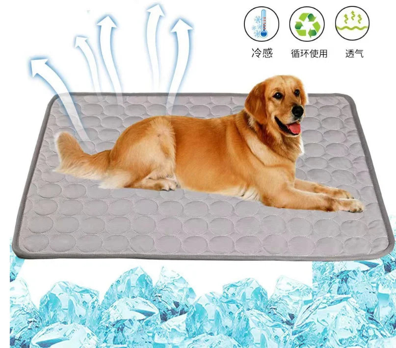 Cooling Mat Summer Washable Portable Pet Cooling Pad for Dogs Cat Ice Silk Blanket Breathable Sleeping Mat