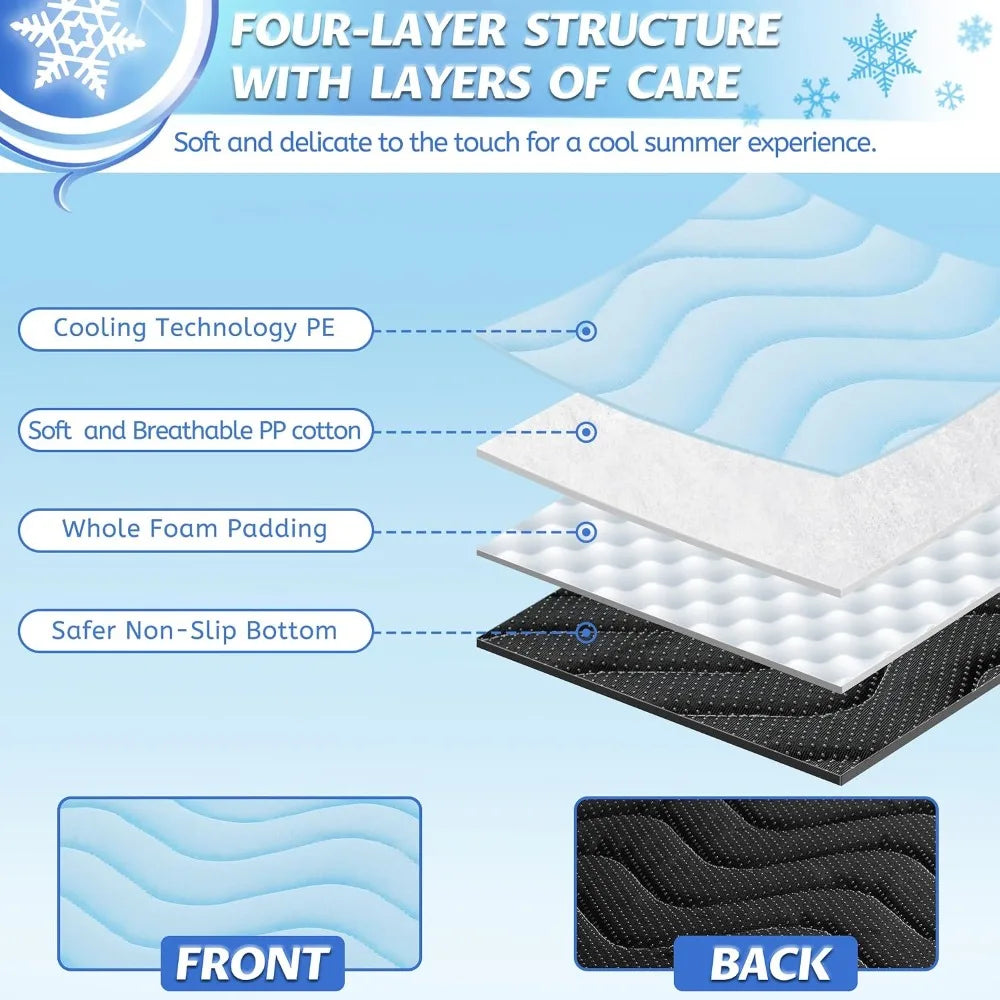 Dog Cooling Mat 36x22in - Self-Cooling, Washable, Non-Slip for Indoor/Outdoor Use