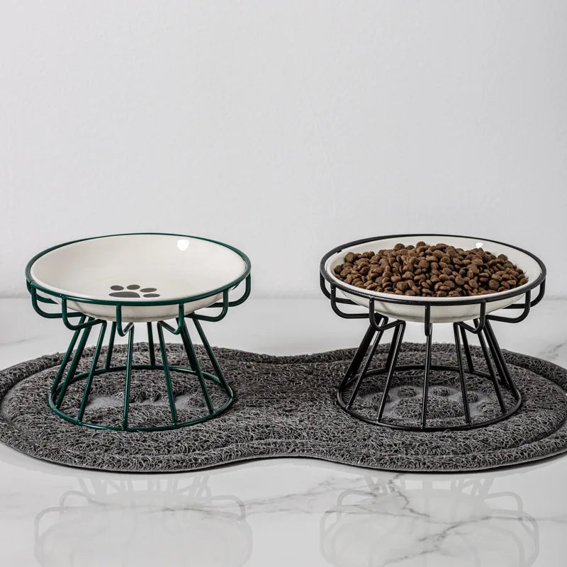 Ceramic cat bowl, pet cat bowl, cat dish, water bowl, kitten dish; supports neck health