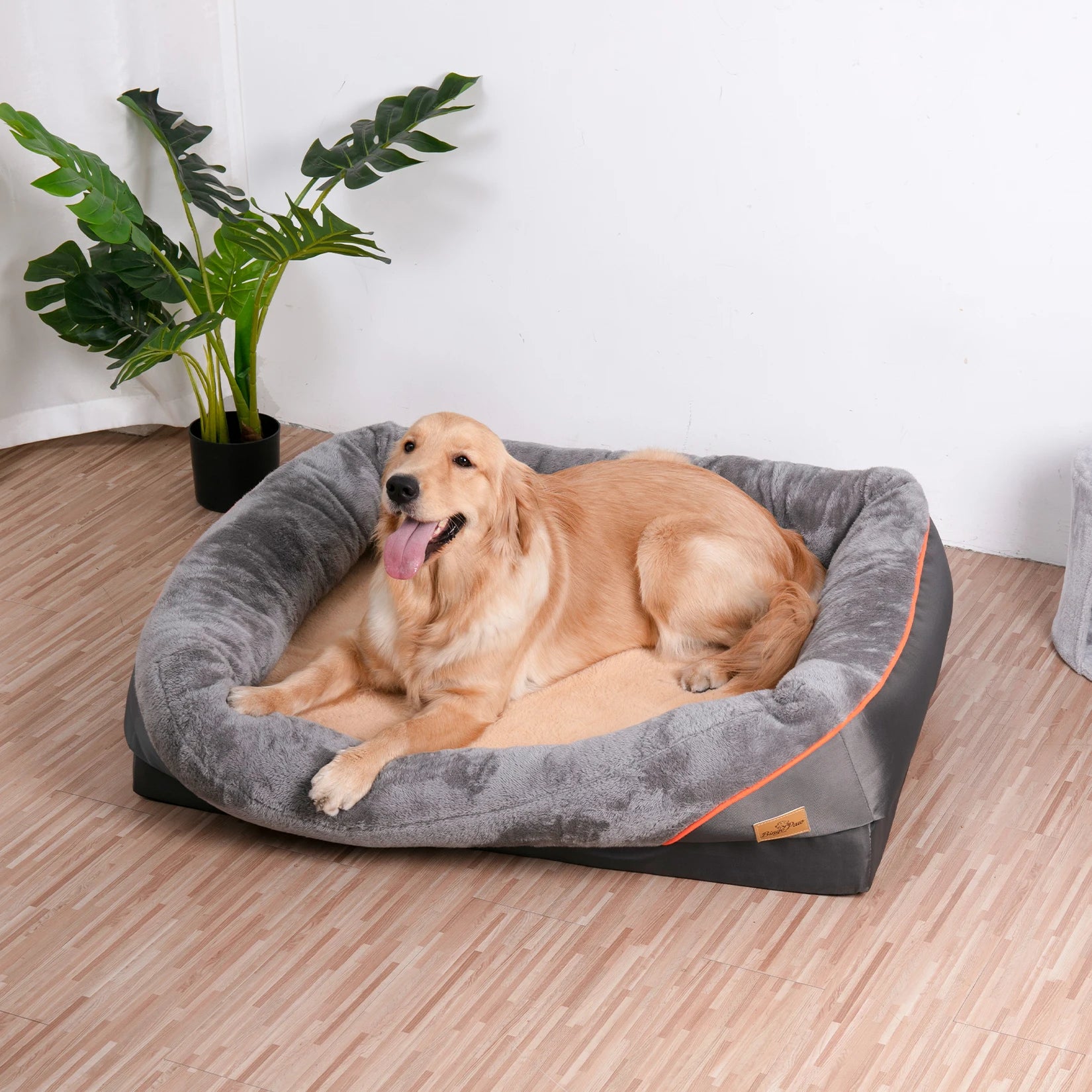 Dog Bed Super Soft Orthopedic Foam Pet Bed Sleeping Mat with Cotton-padded Bolster and Removable Cover
