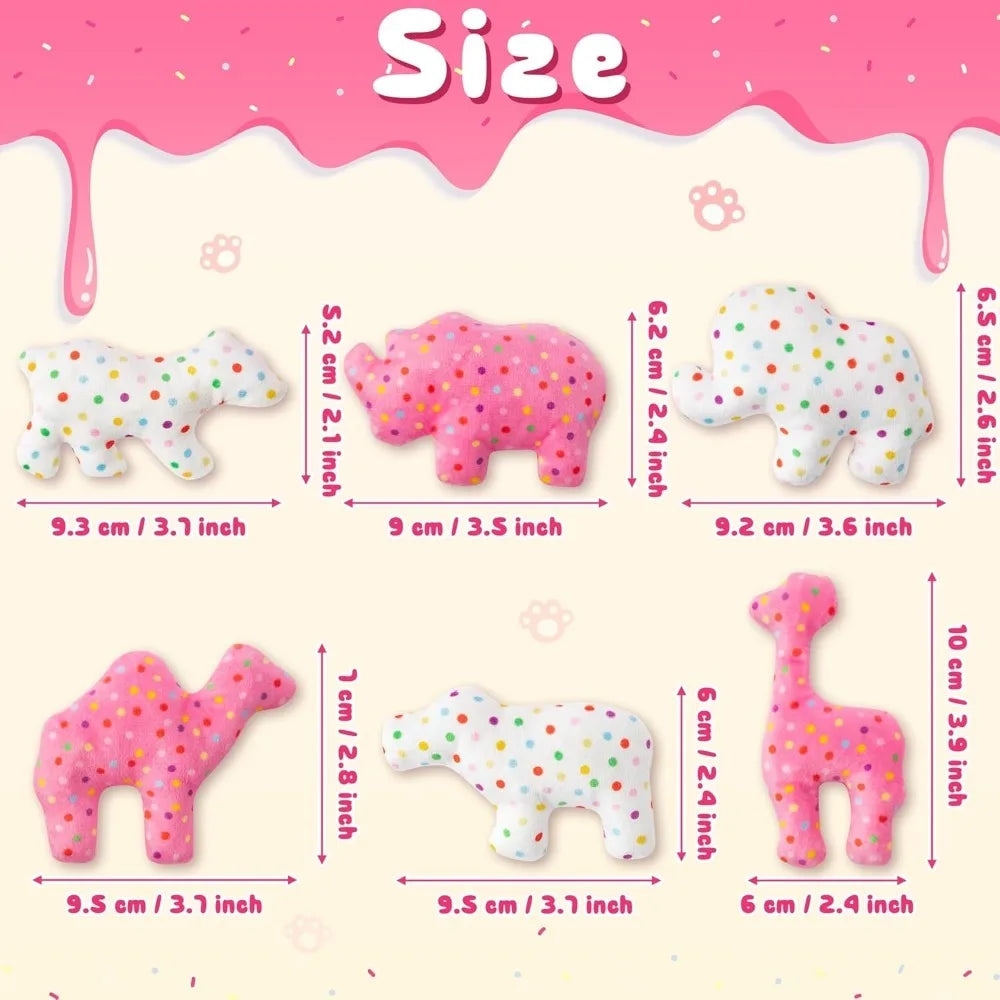 6Pcs Frosted Animal Cookie Catnip Crinkle Paper Sound Toys