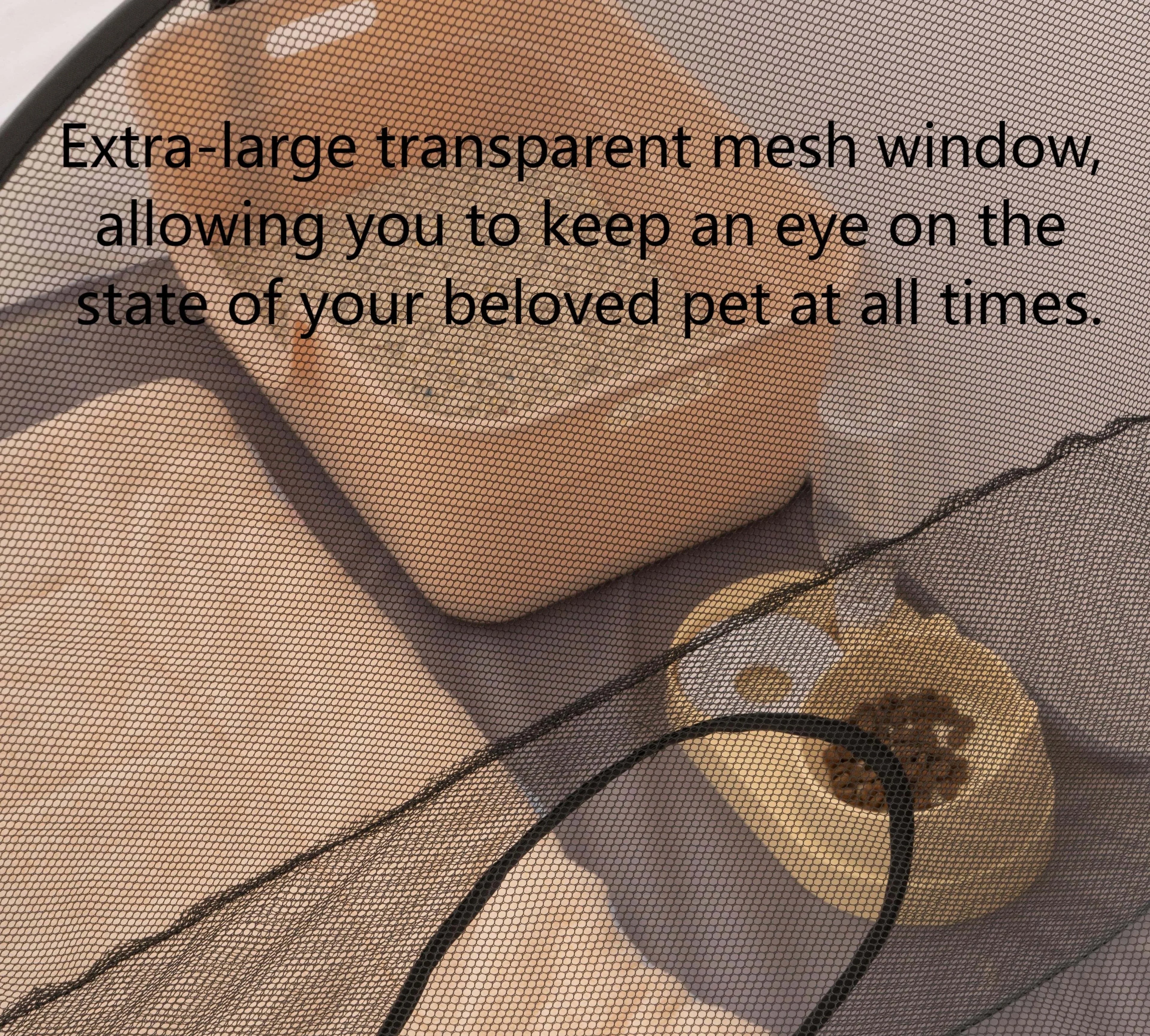 Square Gray Cats Hard Oxford Cloth with a Play Tunnel Foldable Pets Nest