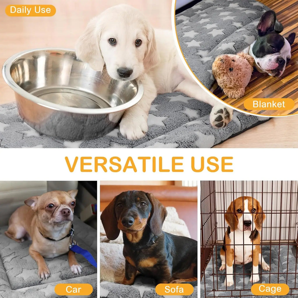 4 Pcs Crate Pads, Ultra Soft Warm Washable Kennel Mat for Small to Large Dogs Cats