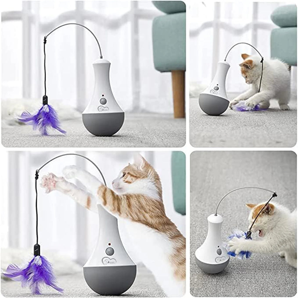Cat Interactive Toys Feather Teaser Indoor Play Automatic Toy