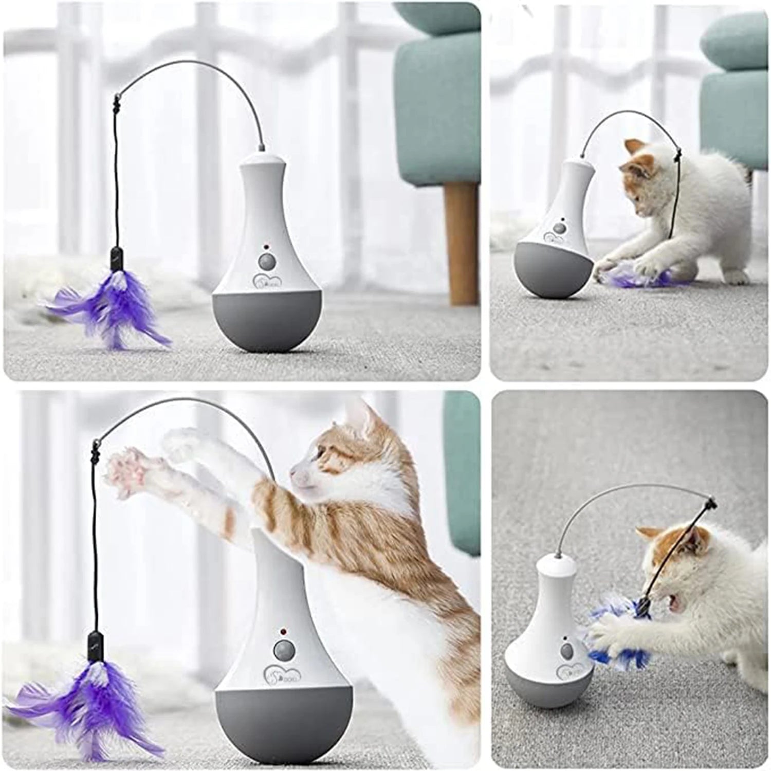 Cat Interactive Toys Feather Teaser Indoor Play Automatic Toy