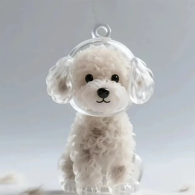 Clear Hair Memorial Keepsake Capsule Pet's Dog Fur Container Pendant Keychain