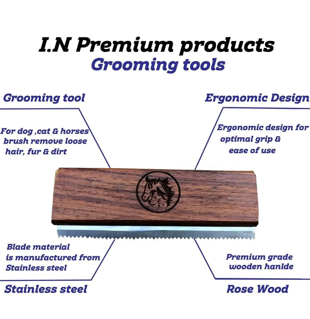 Ergonomic Wooden Handle Pet Grooming Brush Removes 95% Loose Hair & Dirt Painlessly