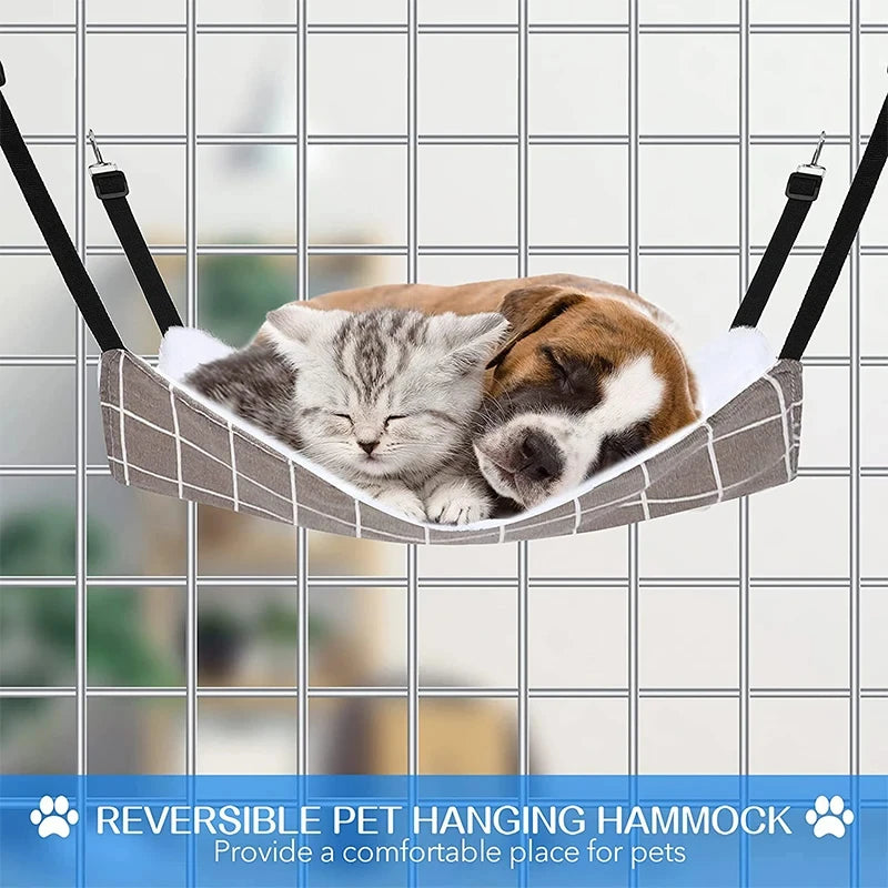Cat Hanging Hammock with Adjustable Straps Double-Sided