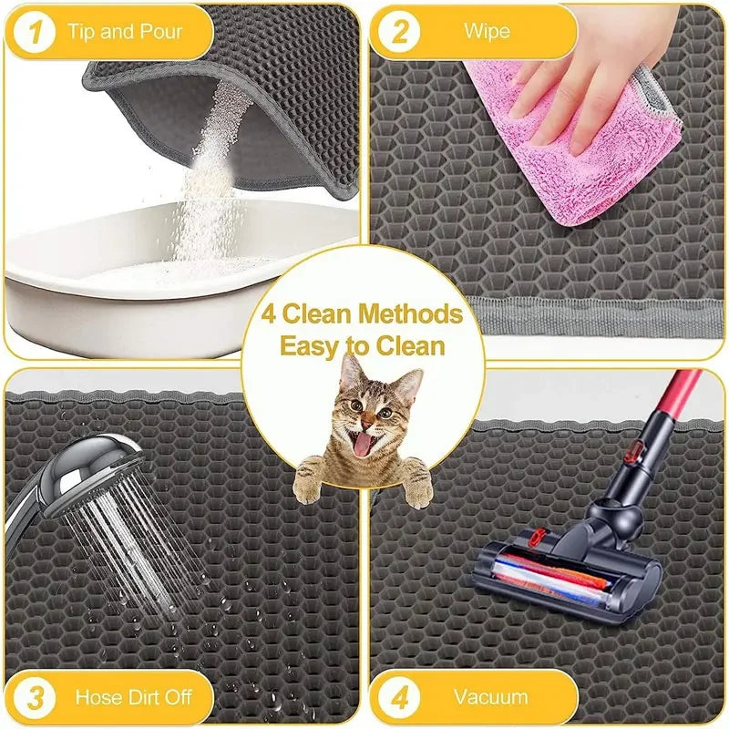 Pet Cat Litter Mat Waterproof Double Layer Cat Litter Trapping Pet Litter Box Mat