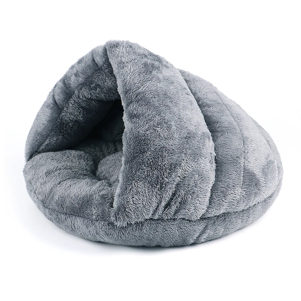 Soft Warm Plush Cave Nesting Bed For Cats Kittens Puppies Small Dogs