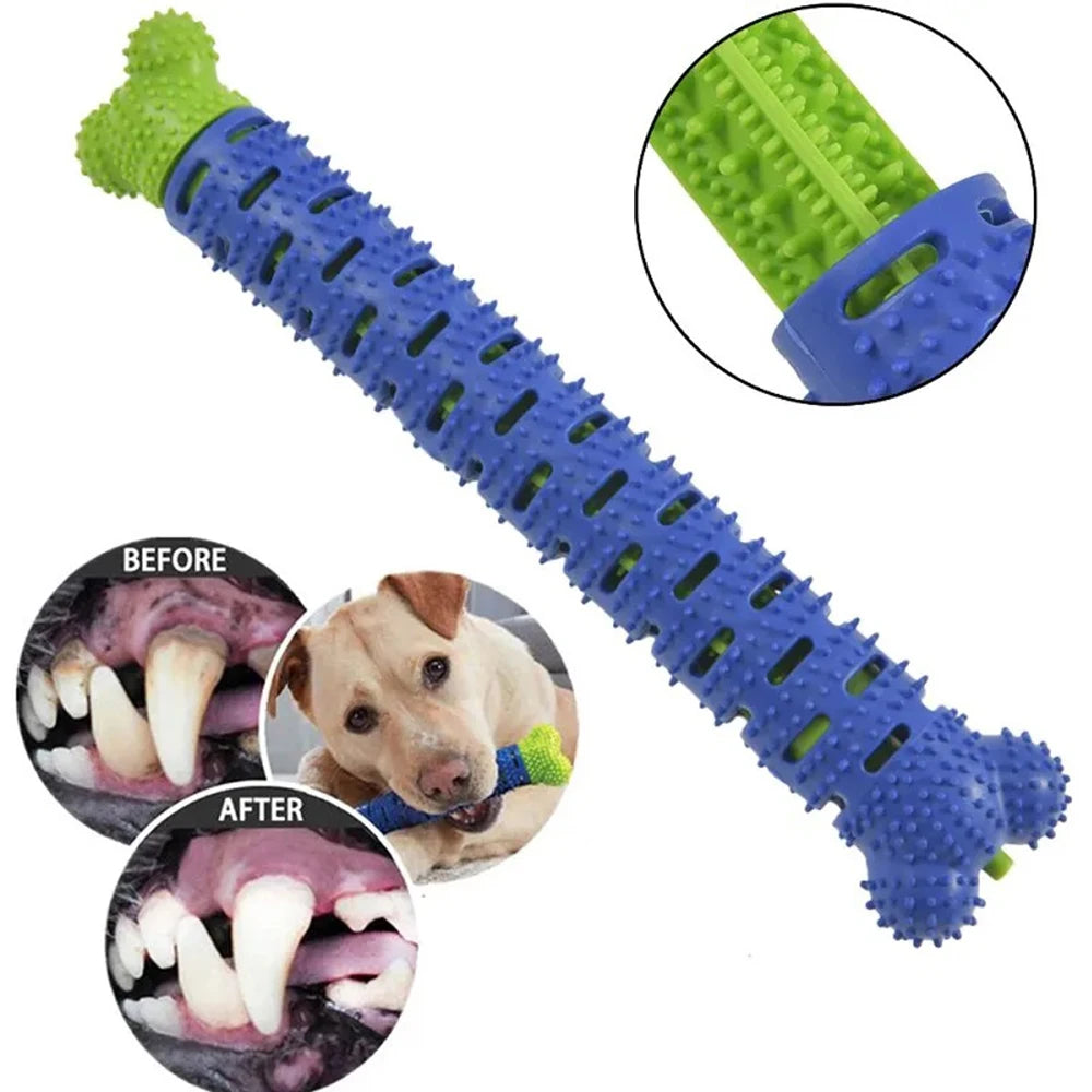 Dog Tooth Grinding Stick – Food-Grade Rubber Toothbrush & Chewing Toy for Teeth Cleaning with Slight Bite Force.