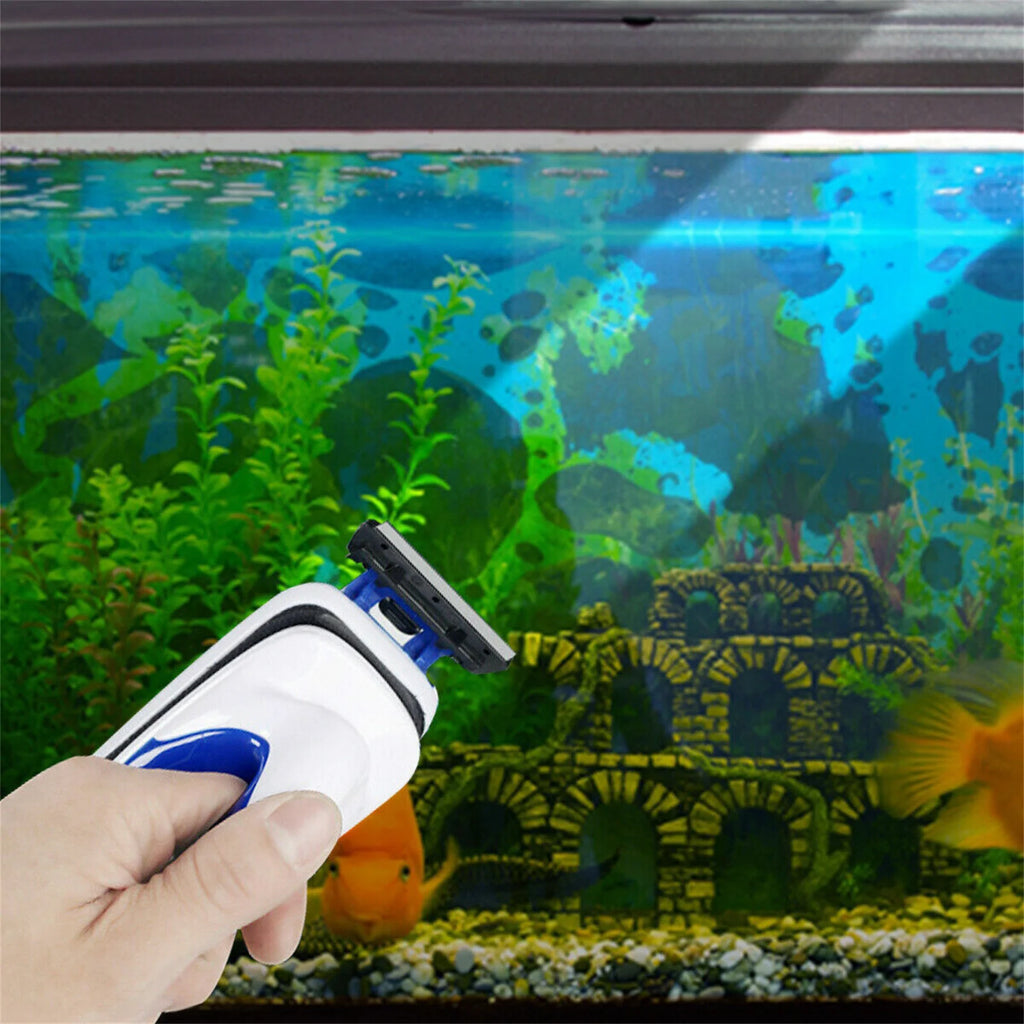 Magnetic Brush Fish Tank Algae Scraper Glass Cleaner Floating Aquarium Cleaning Tool Strong Suction