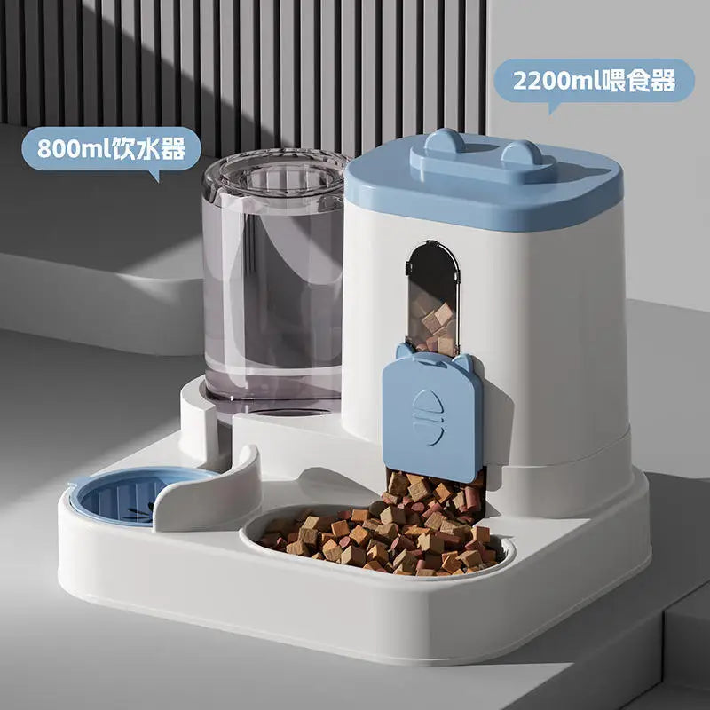 Dog & Cat Automatic Feeder & Waterer Set: Gravity Design, Leak-Proof, Spill-Proof, Anti-Slip, Easy to Clean