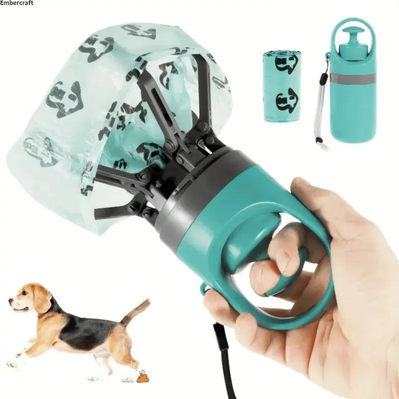 Portable Pet Poop Scooper 1-Count – Dog Waste Bag Holder and Dispenser, Outdoor Dog Poop Cleanup Tool