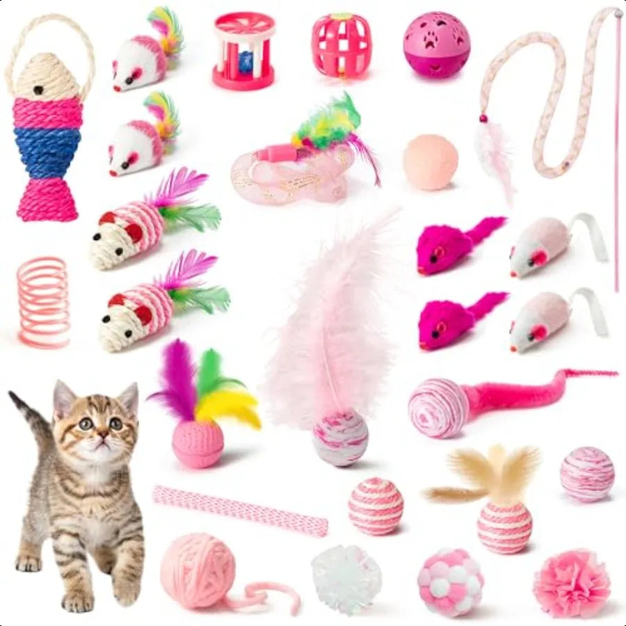 Interactive 27Pcs Cat Kitten Toy Set
