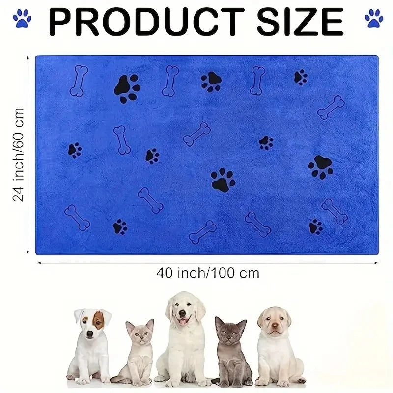 2pcs Soft Microfiber Dog Cat Towels - Quick Dry, Absorbent Pet Bath & Grooming Towels